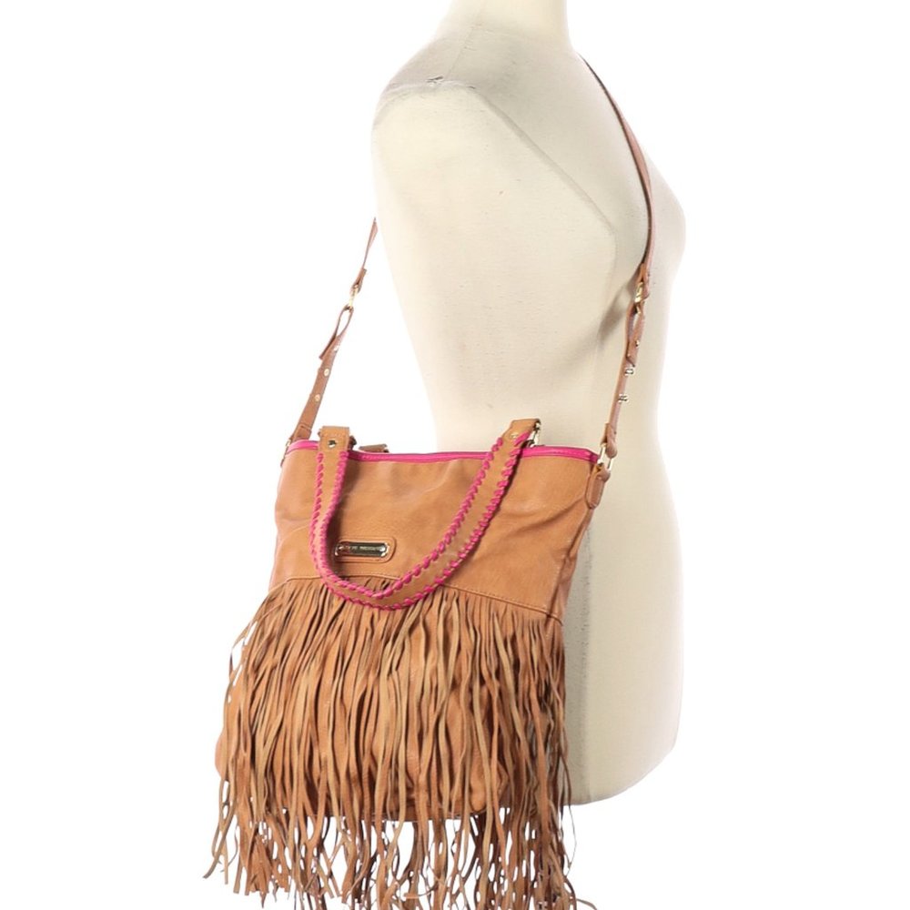 Steve Madden Solid Brown Tan Shoulder Bag One Size - Picture 3 of 3